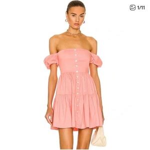 STAUD Mini Elio Dress 
Grapefruit